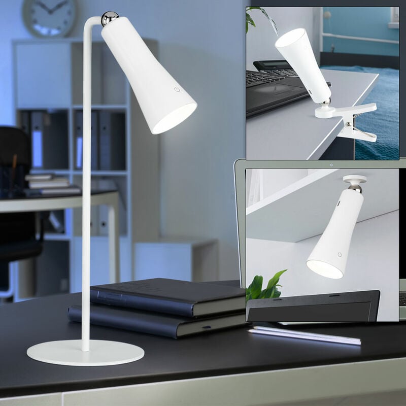 Image of Etc-shop - Lampada da tavolo a led lampada da tavolo a batteria ricaricabile lampada da parete dimmerabile morsetto torcia faretto, 1.5W 160lm bianco