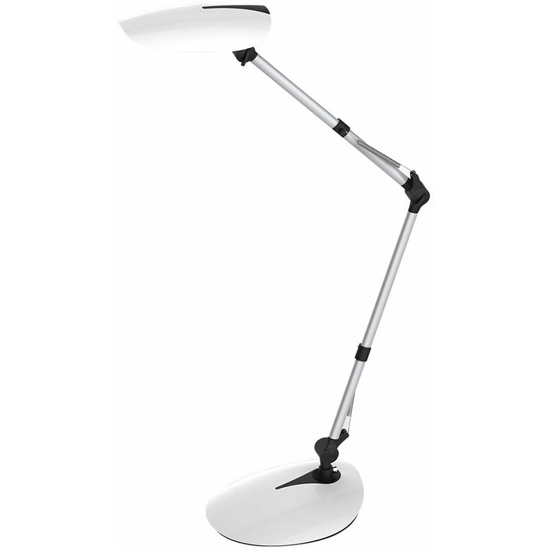 Image of Lampada da tavolo camera da letto led lampada da tavolo scrivania moderna lampada da comodino con snodi regolabili, metallo vetro, 1x 9W 650lm bianco