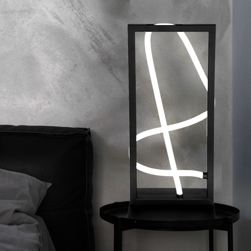 Image of Etc-shop - Lampada da tavolo a led lampada da tavolo lampada da soggiorno lampada da comodino lampada da comodino, metallo alluminio plastica nero