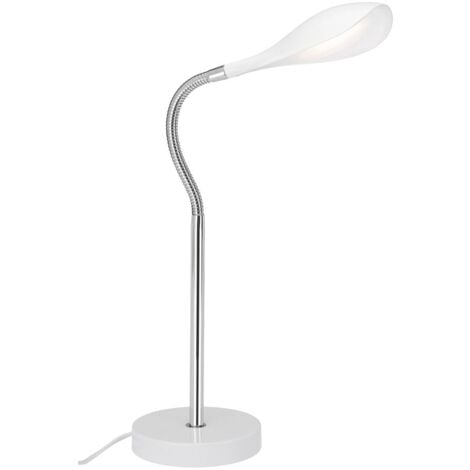 Lampada da tavolo a LED lampada da ufficio interruttore a corda flessibile cromo-bianco 4,5W Briloner