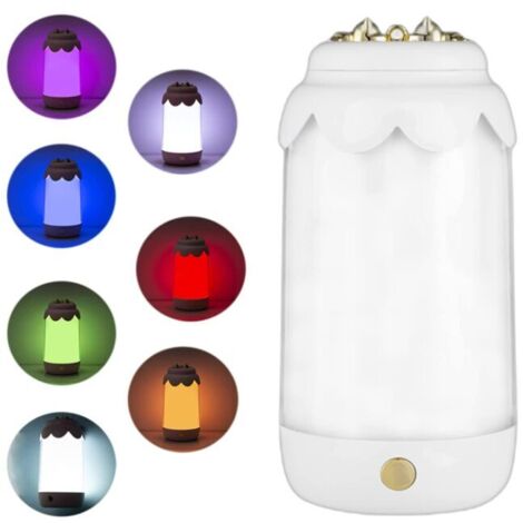 Lampada da tavolo a LED, luce notturna, a batteria, porta USB, cambio colore RGB, design moderno a forma di gatto, per soggiorno, corridoio, camera dei bambini (bianco)