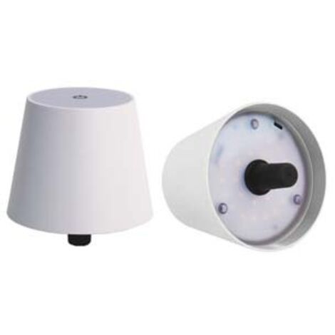LAMPADA DA TAVOLO A LED RICARICABILE A TAPPO BIANCA- - mm.105x90h. - SYNTESY