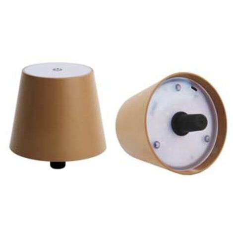 LAMPADA DA TAVOLO  A LED RICARICABILE A TAPPO BRONZO  mm.105x90h.    SYNTESY