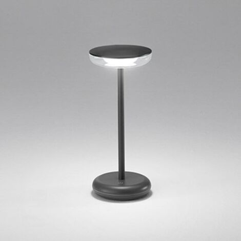 LAMPADA DA TAVOLO A LED RICARICABILE GRIGIO SCURO LUCE CALDA 3000K SOAP PERENZ