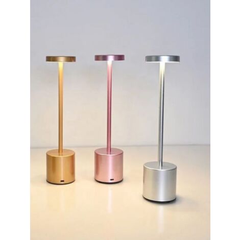 Lampada da tavolo a Led Ricaricabile Touch per Bar Hotel Ristorante 1200mAh SILVER