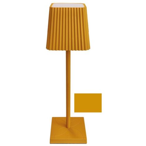 LAMPADA DA TAVOLO A LED SENAPE SENZA FILO DIMMER LUCE CALDA TOUCH RICARICA USB