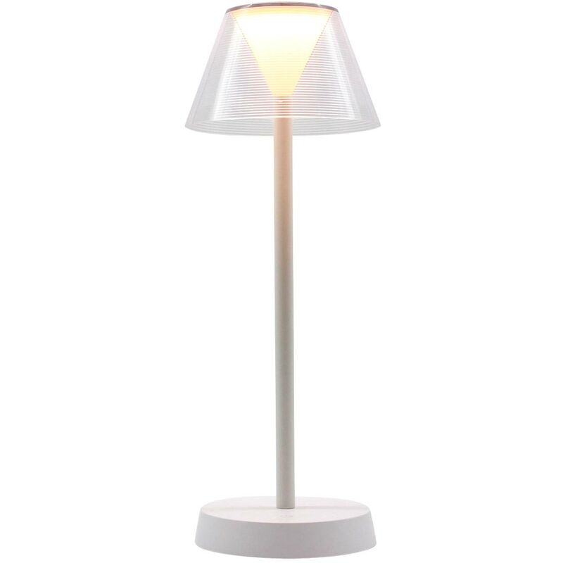 Image of Lampada da tavolo a led senza fili H34CM beverly white - Blanc