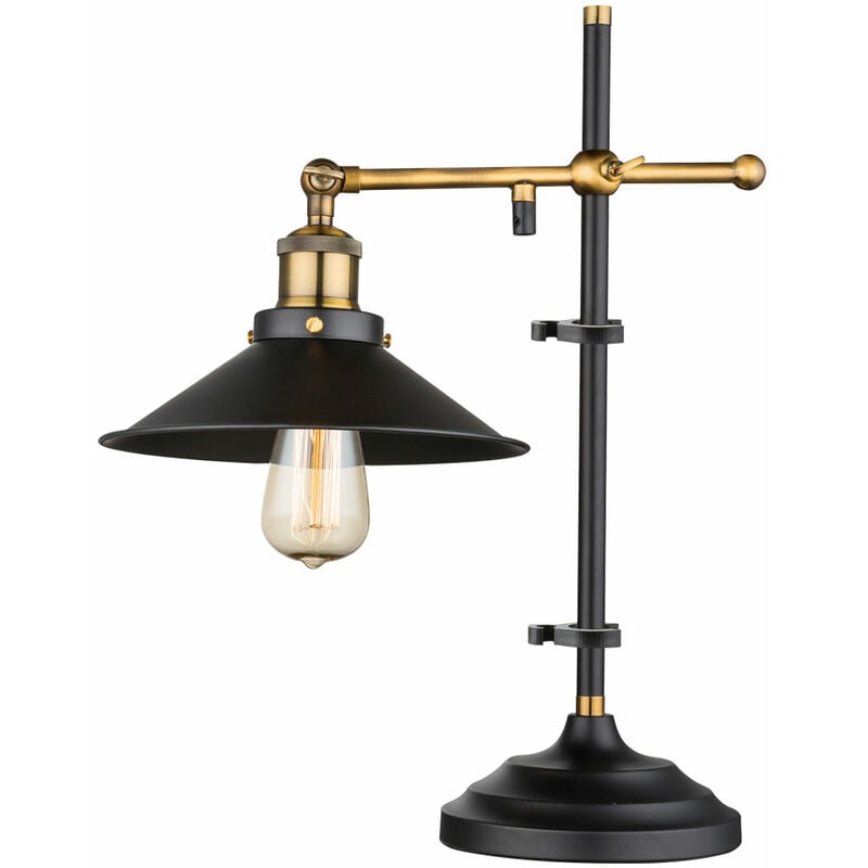 Image of Etc-shop - Lampada da tavolo vintage a led, lampada da soggiorno regolabile in altezza, dimmerabile in un set che include lampadine a led