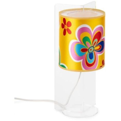LAMPADA DA TAVOLO ABATJOUR CON FIORI 1XE14 SERIE SIMONETTA EMPORIUM