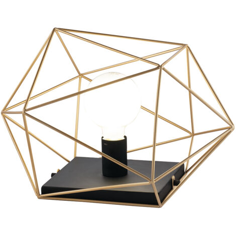 "Lampada da tavolo ABRAXAS in metallo nera e oro 41x30x27 cm."