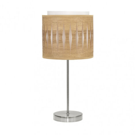 Lampada da tavolo ALEXANDRA colore nichel/legno chiaro modello FABRILAMP