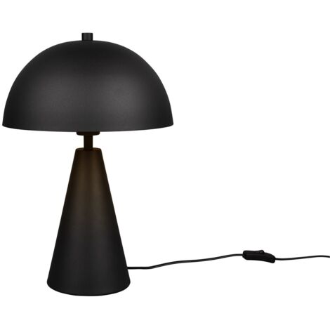 Lampada da tavolo Alfie minimalista nera fungo E27 40W Trio