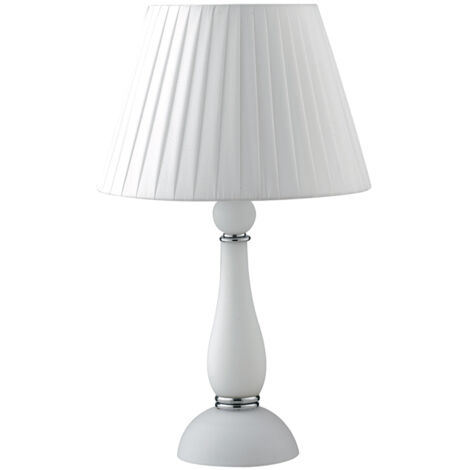 "Lampada da tavolo ALFIERE in vetro soffiato bianco stile candelabro"