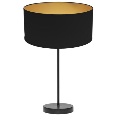 Lampada da tavolo alta Anuska 1xe27 nero/nero/oro 62x30x30 cm