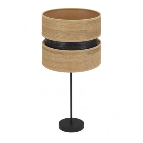Lampada da tavolo alta Colet 1xe27 nero/legno chiaro 61x30x30 cm
