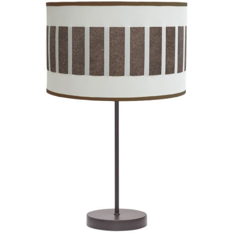 lampada da tavolo alta ivanna 1xe27 marrone/bianco-ossido 62x30x30 cm