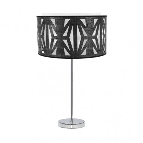 lampada da tavolo alta katerina 1xe27 cromo/legno nero 61x30x30 cm