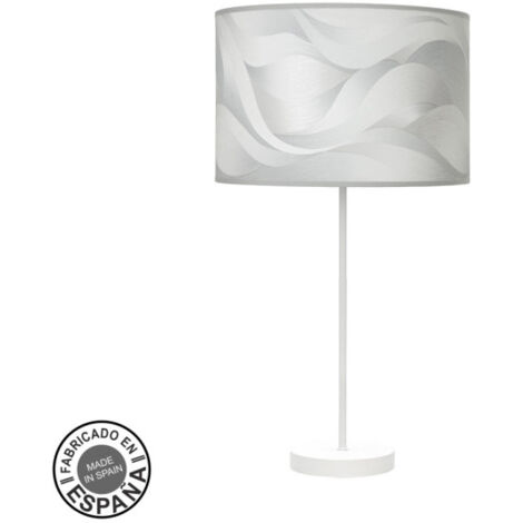 Lampada da tavolo alta moda 1xe27 bianco/grigio 63x30x30 cm