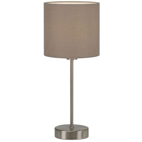 Lampada Da Tavolo Altezza 38,5 cm Colore Nichel Satinato e Tortora