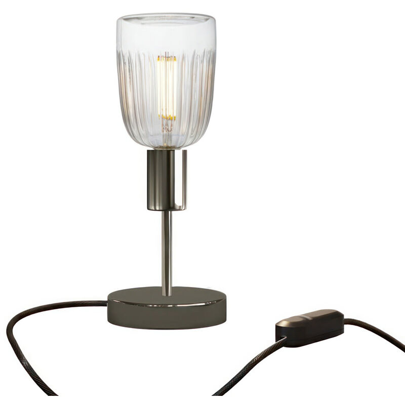 Image of Lampada da tavolo Alzaluce Tiche in metallo Nero perla - Dimmer - Nero perla