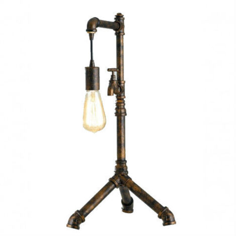 "Lampada da tavolo AMARCORD in metallo ruggine invecchiato stile industrial"