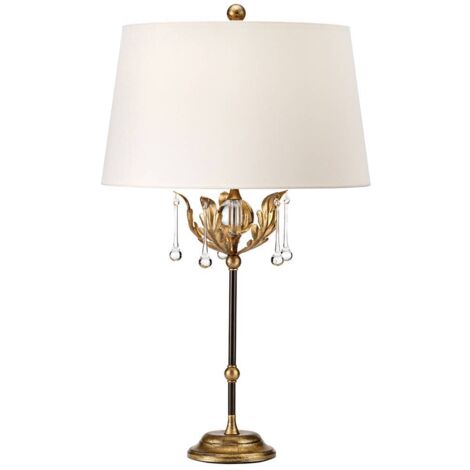 Lampada da tavolo Amarilli oro/bianco cristalli E27 Elstead