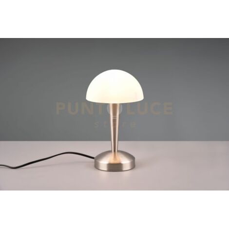 Lampada da tavolo argento/bianco touch E14 RL Canaria