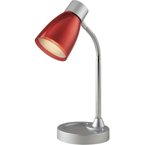 lampada da tavolo "arkimede" in metallo rosso, 40w