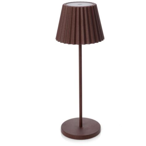 Lampada da Tavolo Artika in metallo con LED, luce calda, da 36 cm -Marrone