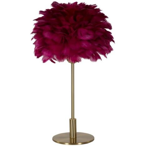 LAMPADA DA TAVOLO BALL FEATHER BORDEAUX CM Ø 30X50