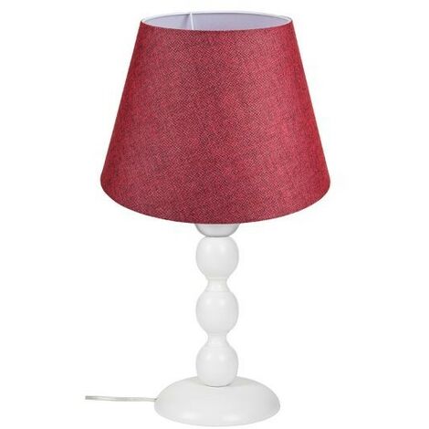 Lampada da tavolo base bianca e paralume tessuto colore rosso LAGUNAH272865