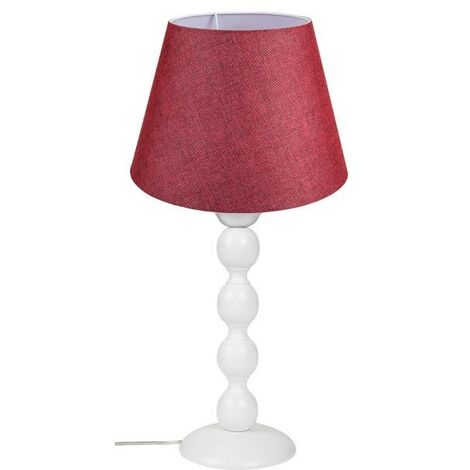 Lampada da tavolo base bianca e paralume tessuto colore rosso LAGUNAH372865