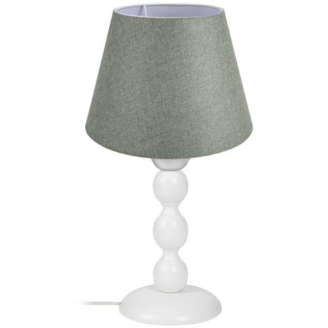 Lampada da tavolo base bianca e paralume tessuto colore verde LAGUNAH272638