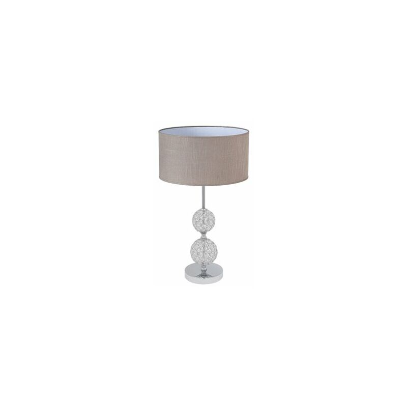 Image of Fabrilamp - Lampada da Tavolo Beatia 1xe27 Cromo Grigio Schermo 35d