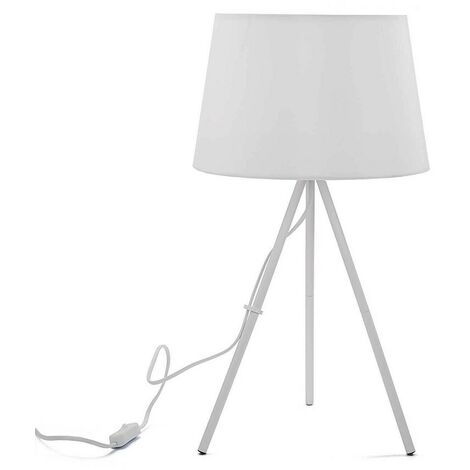 Lampada da tavolo bianco o grigio in metallo 29x29x56 cm