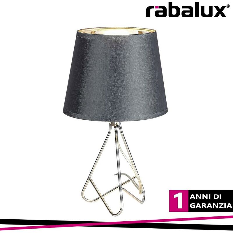 Image of Blanka, table lamp, metal, textile, E14 1XMAX 40W, chrome, g