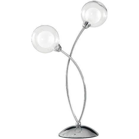 "Lampada da tavolo BLOG in metallo cromato con diffusori in vetro"