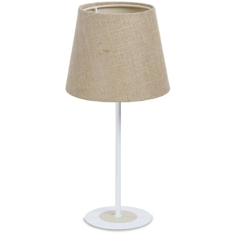 Image of Bps Koncept - Lampada da tavolo boho E27 max.1X60W tessuto strutturato su plastica pp beige, crema h: 40cm Ø18cm con interruttore a scorrimento