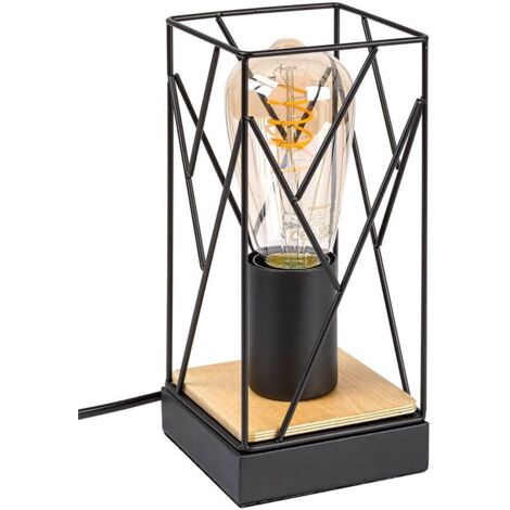 Lampada da tavolo Boire Metal/Wood Black E27 1 x Max.40W L: 10 cm B: 21 cm