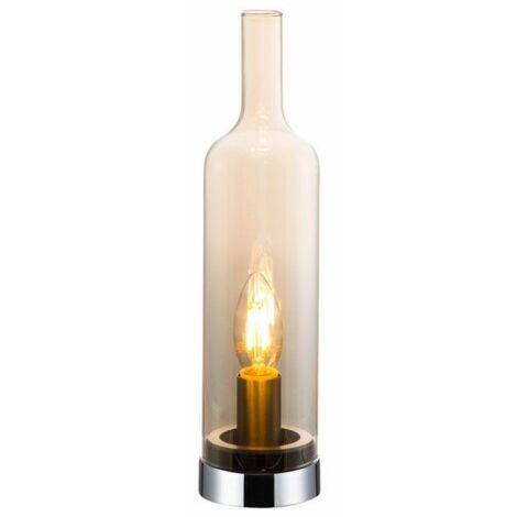 Lampada da tavolo Bottle ambra cromo E14 40W Reality