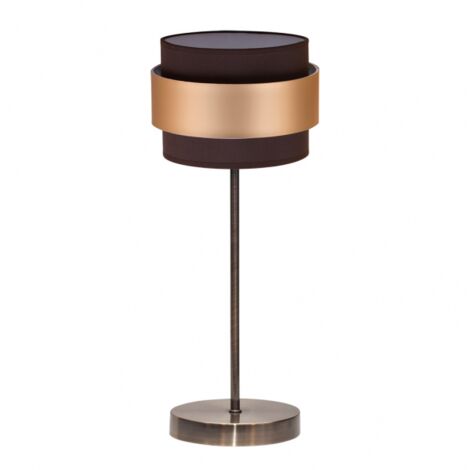 Lampada da tavolo Bremen Pelle/Marrone-Oro 1xE14 (39x16x16cm)
