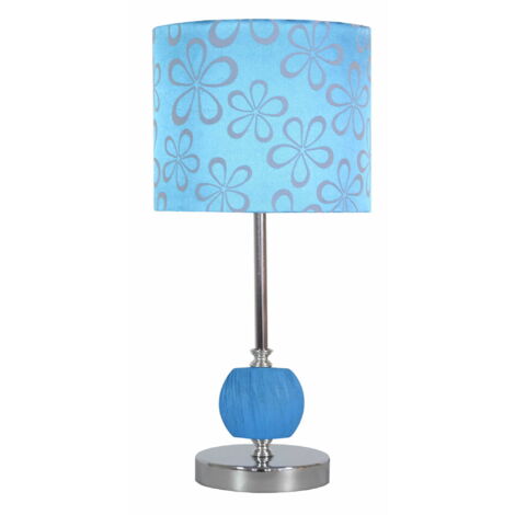 Lampada da tavolo Candellux Cort cromata blu E27 40cm