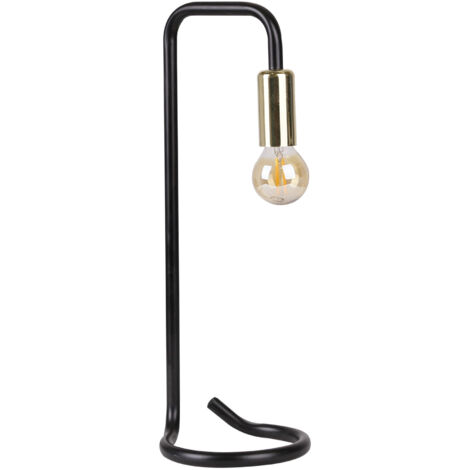 Lampada da tavolo Candellux Hera metallo nero oro E14