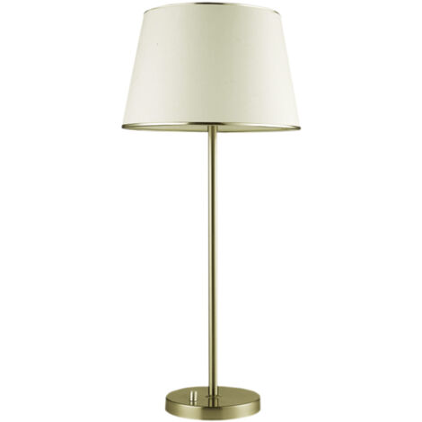 Lampada da tavolo Candellux Ibis 41-01354 ottone paralume bianco
