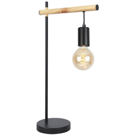 Lampada da tavolo Candellux IZZY 1xE27 nera legno