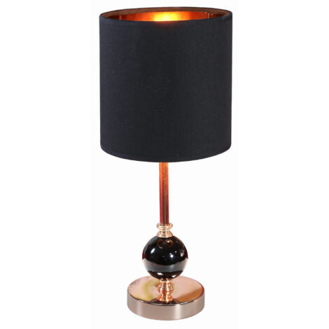 Lampada da tavolo Candellux Melba rame/nera E14 42cm