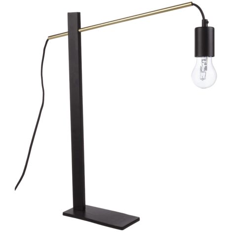 Lampada da tavolo "Carter" nera in acciaio h 50 cm