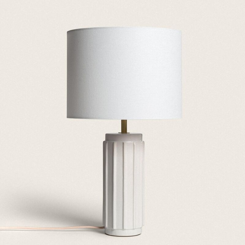 Image of Ledkia - Lampada da Tavolo Ceramica Corbusier Bianco