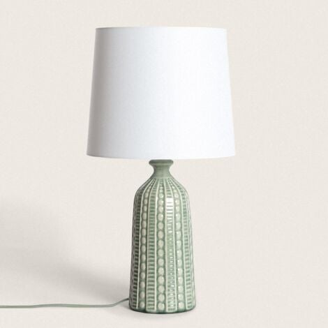 Lampada da Tavolo Ceramica Zellin  Verde Cachi