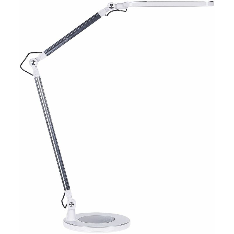 Image of Lampada da tavolo color argento led intensità variabile braccio regolabile Grus - Argento